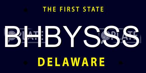 BHBYSSS Delaware License Plate