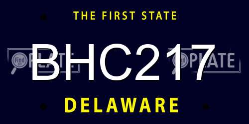 BHC217 Delaware License Plate