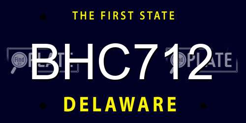 BHC712 Delaware License Plate
