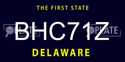 BHC71Z Delaware License Plate