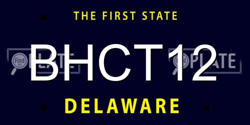 BHCT12 Delaware License Plate