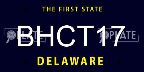BHCT17 Delaware License Plate