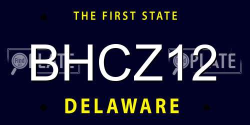 BHCZ12 Delaware License Plate