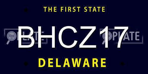 BHCZ17 Delaware License Plate