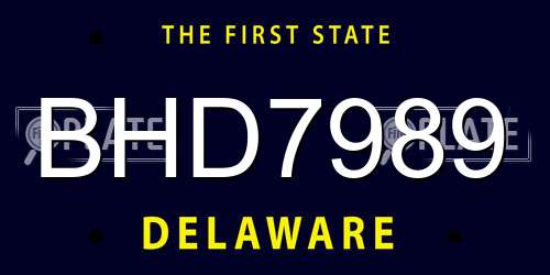 BHD7989 Delaware License Plate
