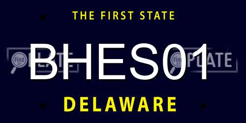 BHES01 Delaware License Plate
