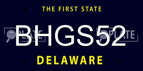 BHGS52 Delaware License Plate