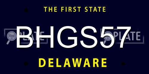 BHGS57 Delaware License Plate