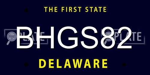 BHGS82 Delaware License Plate