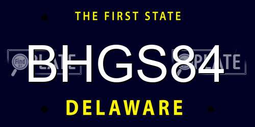 BHGS84 Delaware License Plate