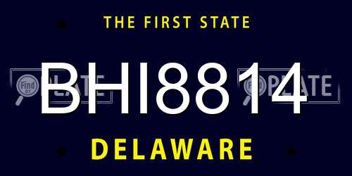 BHI8814 Delaware License Plate