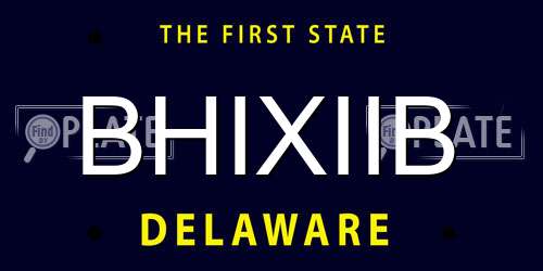 BHIXIIB Delaware License Plate