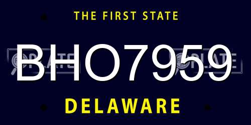 BHO7959 Delaware License Plate