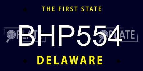 BHP554 Delaware License Plate