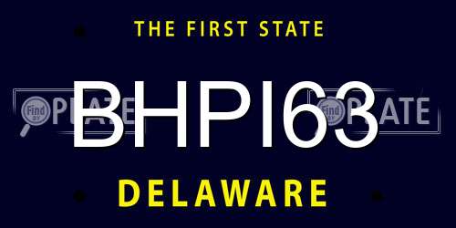 BHPI63 Delaware License Plate