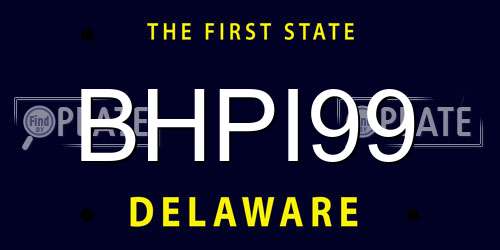 BHPI99 Delaware License Plate