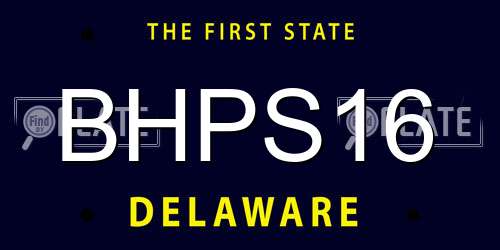 BHPS16 Delaware License Plate