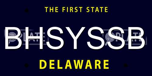 BHSYSSB Delaware License Plate