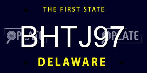 BHTJ97 Delaware License Plate