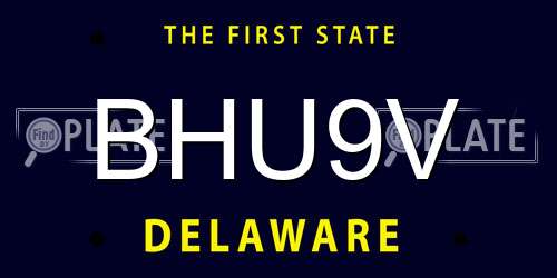 BHU9V Delaware License Plate