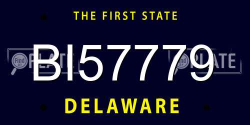 BI57779 Delaware License Plate