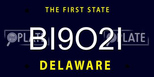 BI9O2I Delaware License Plate
