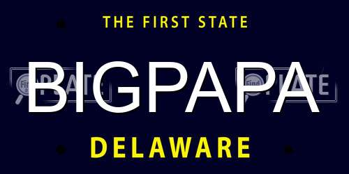BIGPAPA Delaware License Plate