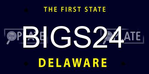 BIGS24 Delaware License Plate