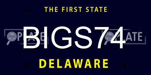 BIGS74 Delaware License Plate