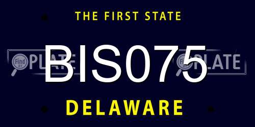 BIS075 Delaware License Plate