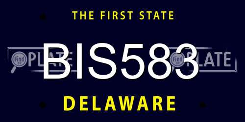 BIS583 Delaware License Plate