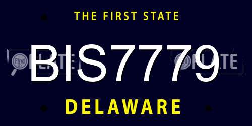 BIS7779 Delaware License Plate