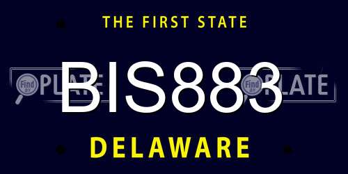 BIS883 Delaware License Plate
