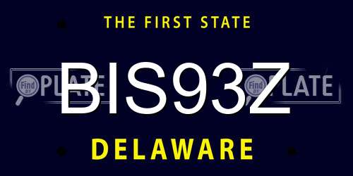 BIS93Z Delaware License Plate