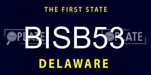 BISB53 Delaware License Plate