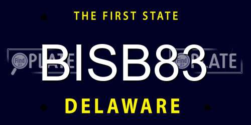 BISB83 Delaware License Plate