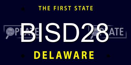 BISD28 Delaware License Plate