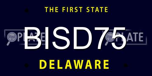 BISD75 Delaware License Plate
