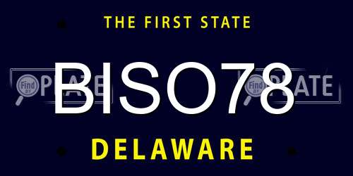 BISO78 Delaware License Plate