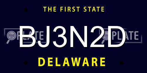 BJ3N2D Delaware License Plate