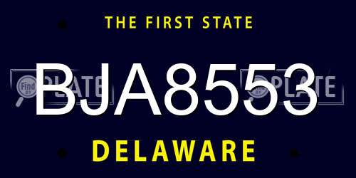 BJA8553 Delaware License Plate