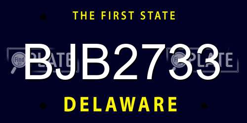 BJB2733 Delaware License Plate