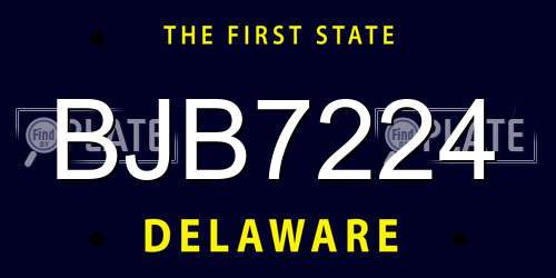 BJB7224 Delaware License Plate