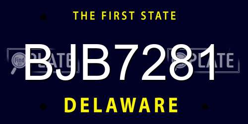 BJB7281 Delaware License Plate