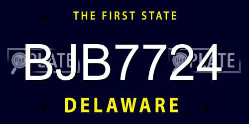 BJB7724 Delaware License Plate