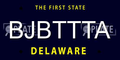 BJBTTTA Delaware License Plate