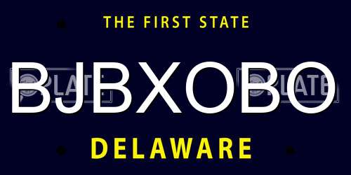 BJBXOBO Delaware License Plate