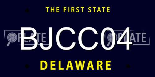 BJCC04 Delaware License Plate