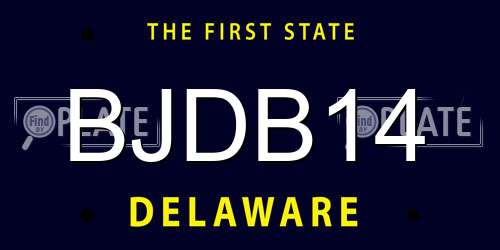 BJDB14 Delaware License Plate