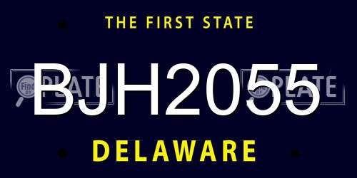 BJH2055 Delaware License Plate